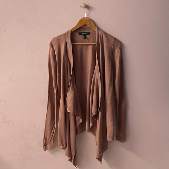 Forever 21 NWT Rose Pink Acrylic Waterfall Open-Front Cardigan Size M - Picture 10 of 11